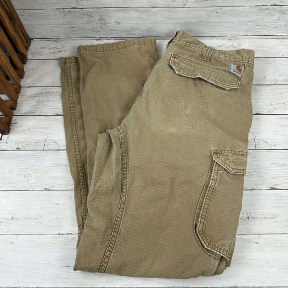 Carhartt Other - Carhartt Relaxed Fit Force Tan Cargo Pants Mens 36x34 (measures 35x32) - Worn